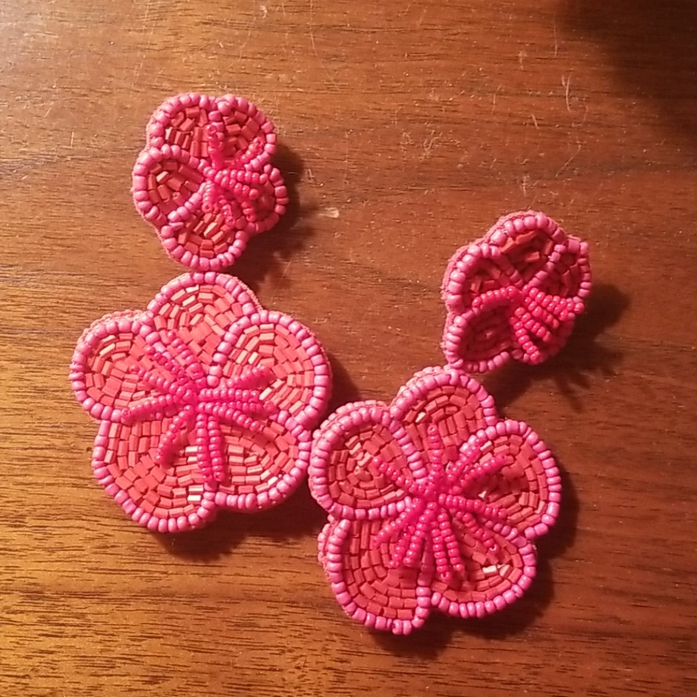 BaubleBar Rosa flowers drop earrings - Red